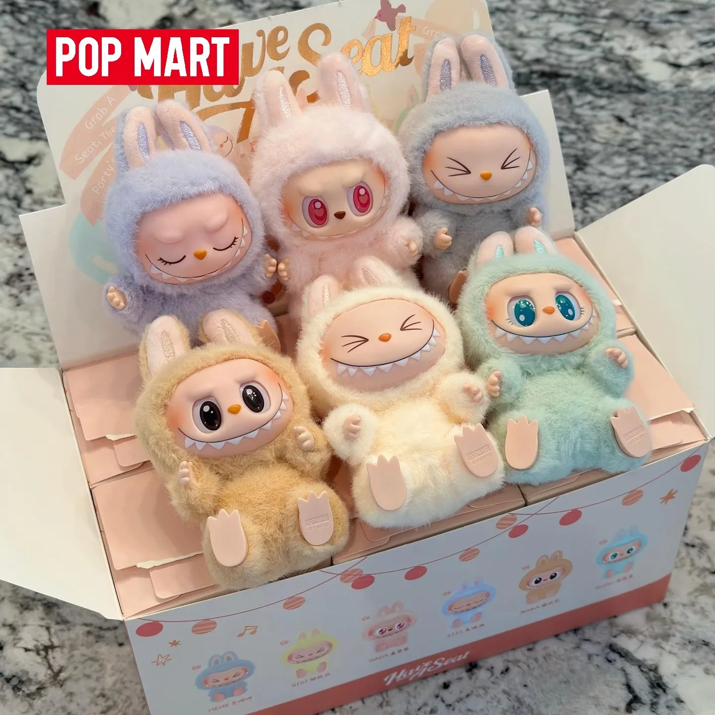 ORIGINAL POP MART THE MONSTERS LABUBU - Seri Have a Seat Boneka Vinyl Plush Blind Box Mainan Figur Anime Lucu Hiasan Meja