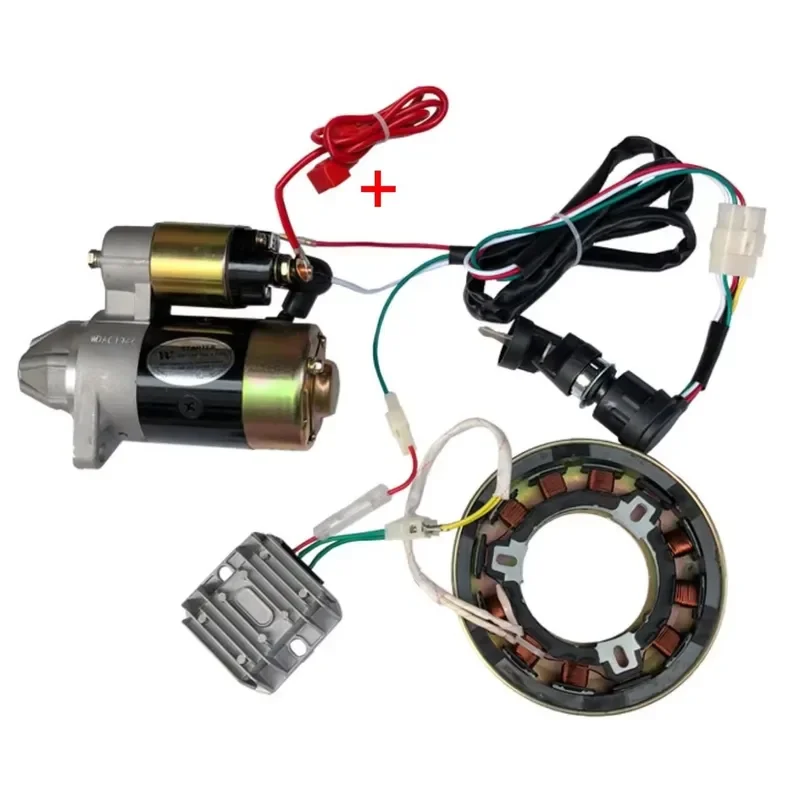 170F 173F 2KW ELECTRIC START CONVERSION KIT L48 for YANMAR L40 L48 3KW 3.5KW DIESEL ENGINES STARTER MOTOR