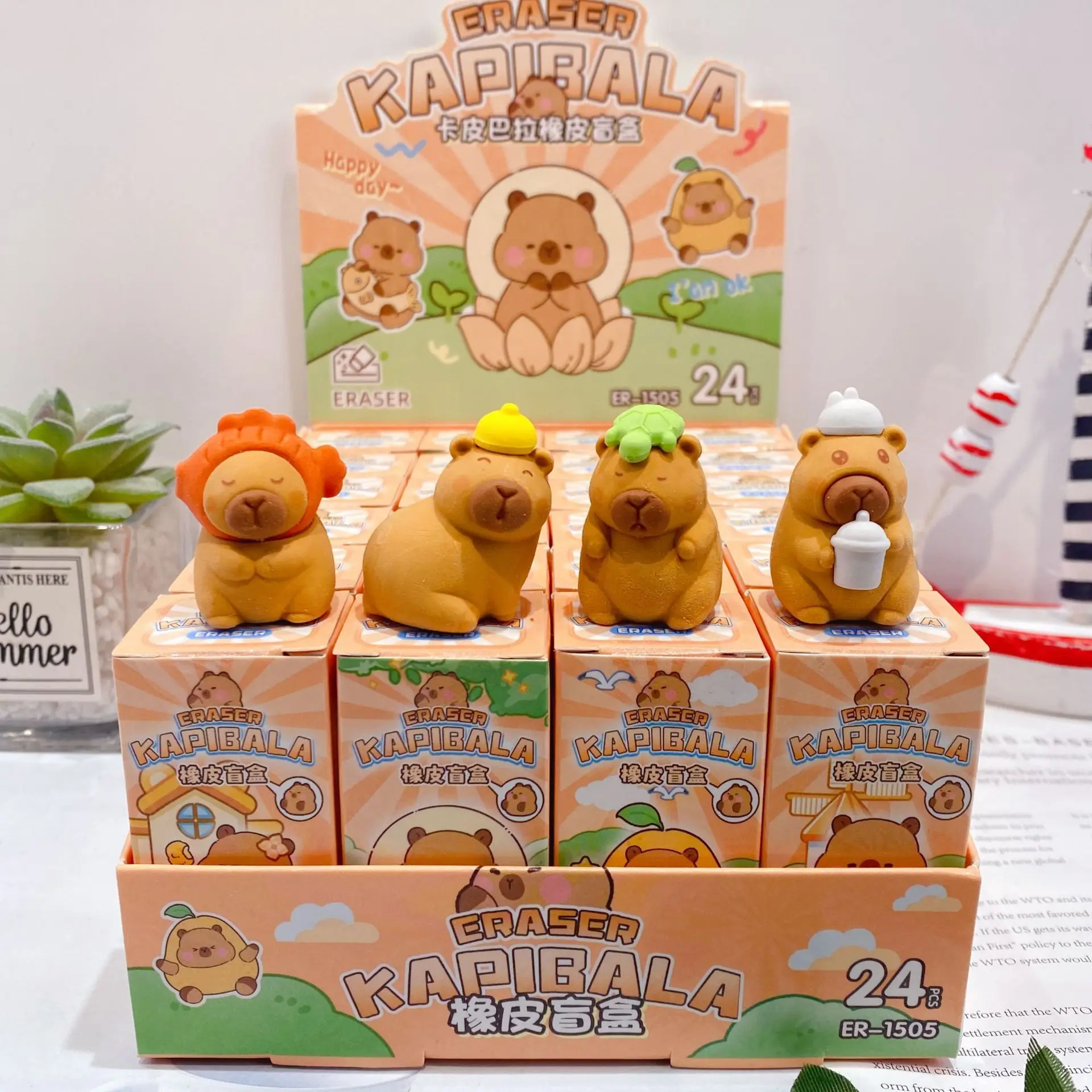 

Cute Capibala Daily Blind Box Creative Capybara Figurine Peripheral Office Desktop Decoration Ornaments Surprise Gift For Girls
