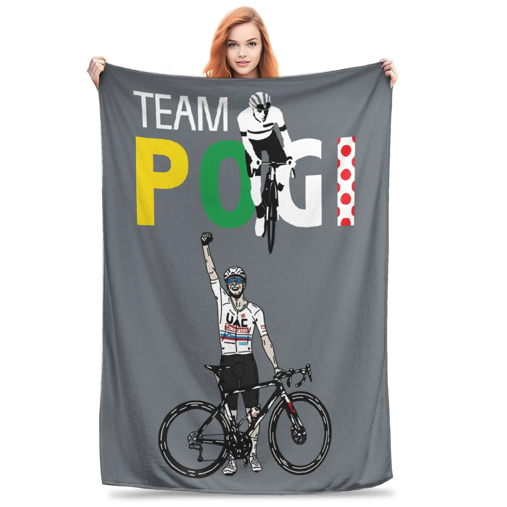 Tadej Pogacar Merch Blanket Cozy Soft Cycling Biker Throw Blankets for Sofa 50x60 Inches Multiple Sizes Throws And Blankets