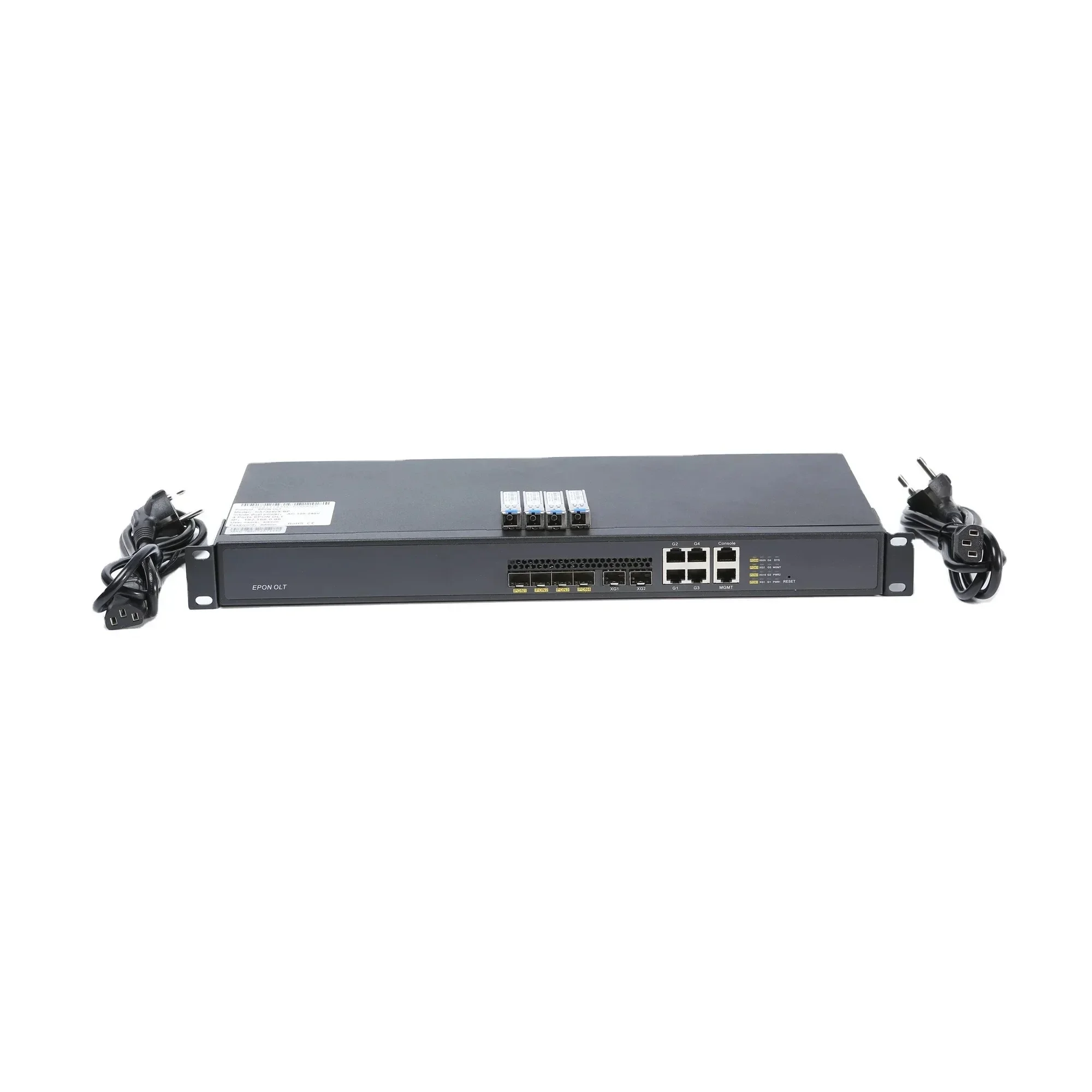 HiOSO 4PON 1U rack type EPON OLT Fiber Optic Equipment FTTx 4 Ports 10G+ SFP Ports Mini OLT FTTH With Pon Modules For