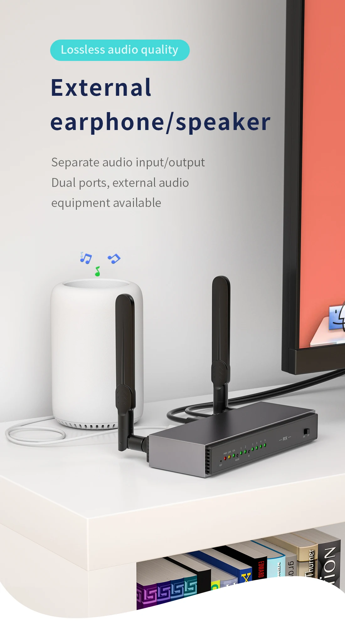 جهاز إرسال واستقبال HDMI طويل المدى 200 متر جهاز إرسال فيديو 1080p60hz موسع HDMI KVM لاسلكي