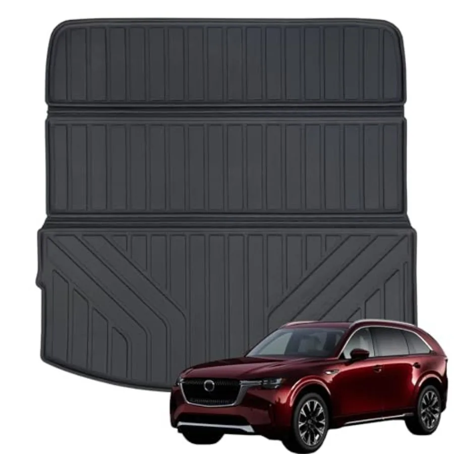 

Large Cargo Liners Custom Fit 2024 2025 for Mazda CX90 CX 90 TPE All Weather Trunk Mat Accessories, Waterproof Rear Cargo Mat E