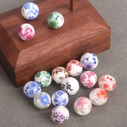 10pcs Round 8mm 10mm 12mm Colorful Flower Patterns Ceramic Porcelain Loose Beads For Jewelry Making DIY Bracelet Findings