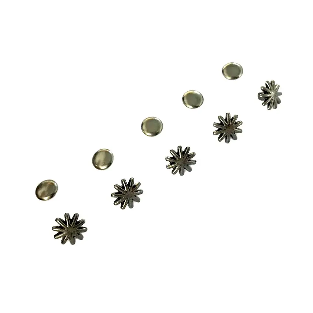 30 Sets Alloy Flower Rivets Studs Accessories for DIY Bags Shoes 8mm