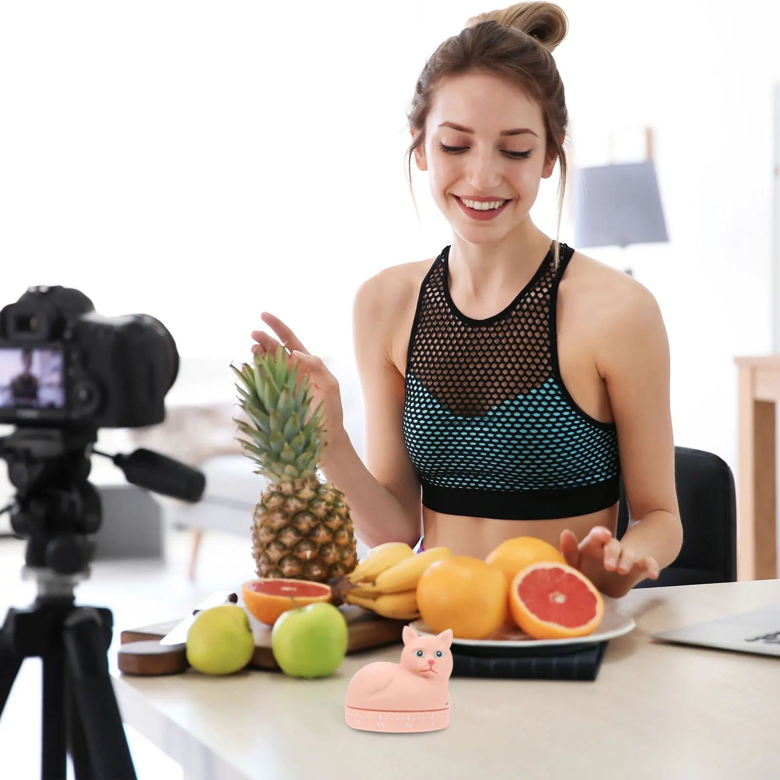 

1Pcs Kitchen Timer Cartoon Cat Style Mechanical Countdown Timer Baking Cooking Reminder Household Time Keeper Device