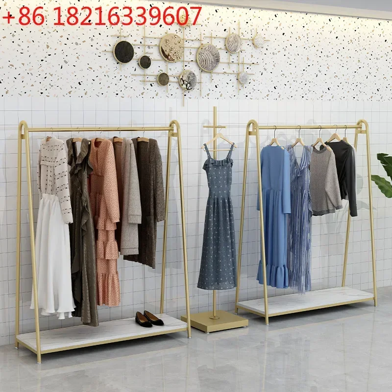 TAO Gold hanger Floor-to-ceiling women's clothing rack Children's clothing display combination Internet celebrity clothes rack
