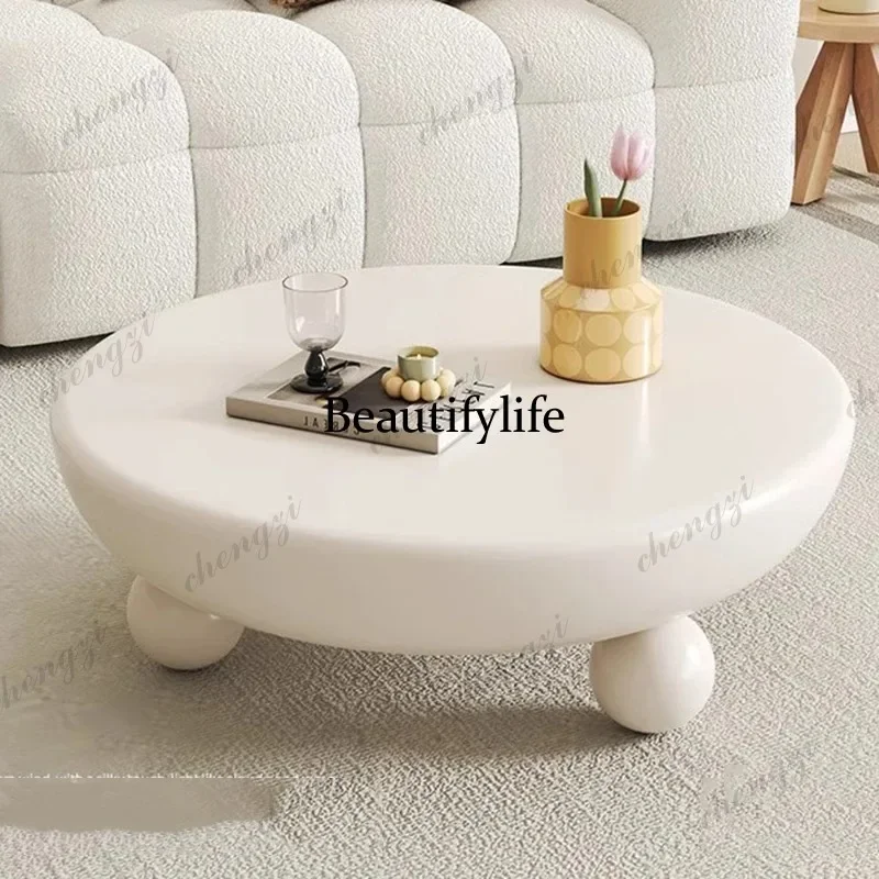 Round Coffee Tables White European Style Living Room Coffee Tables Nordic Apartment Designer Stoliki Kawowe Furniture