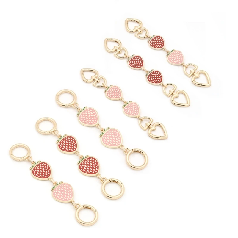 Creative Bag Extension Chain  Strawberry Shape Purse Strap Extender Metal Replacement Bag DIY Accessories