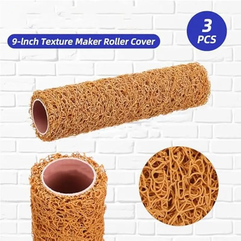 A11E-Textured Paint Roller Set,9Inch Small Textured Roller For Painting Walls Popcorn Ceiling,Home Improvement Paint