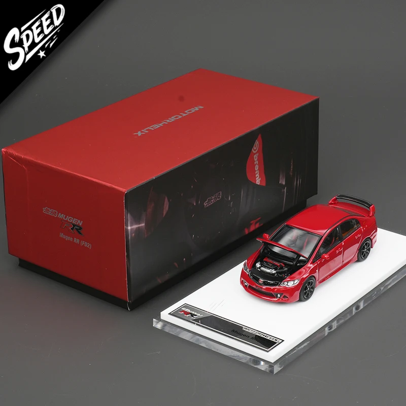 

MH Civic 1:64 FD2 Mugen RR Red Openable Hood Diecast Diorama Car Model Collection Toys MOTORHELIX