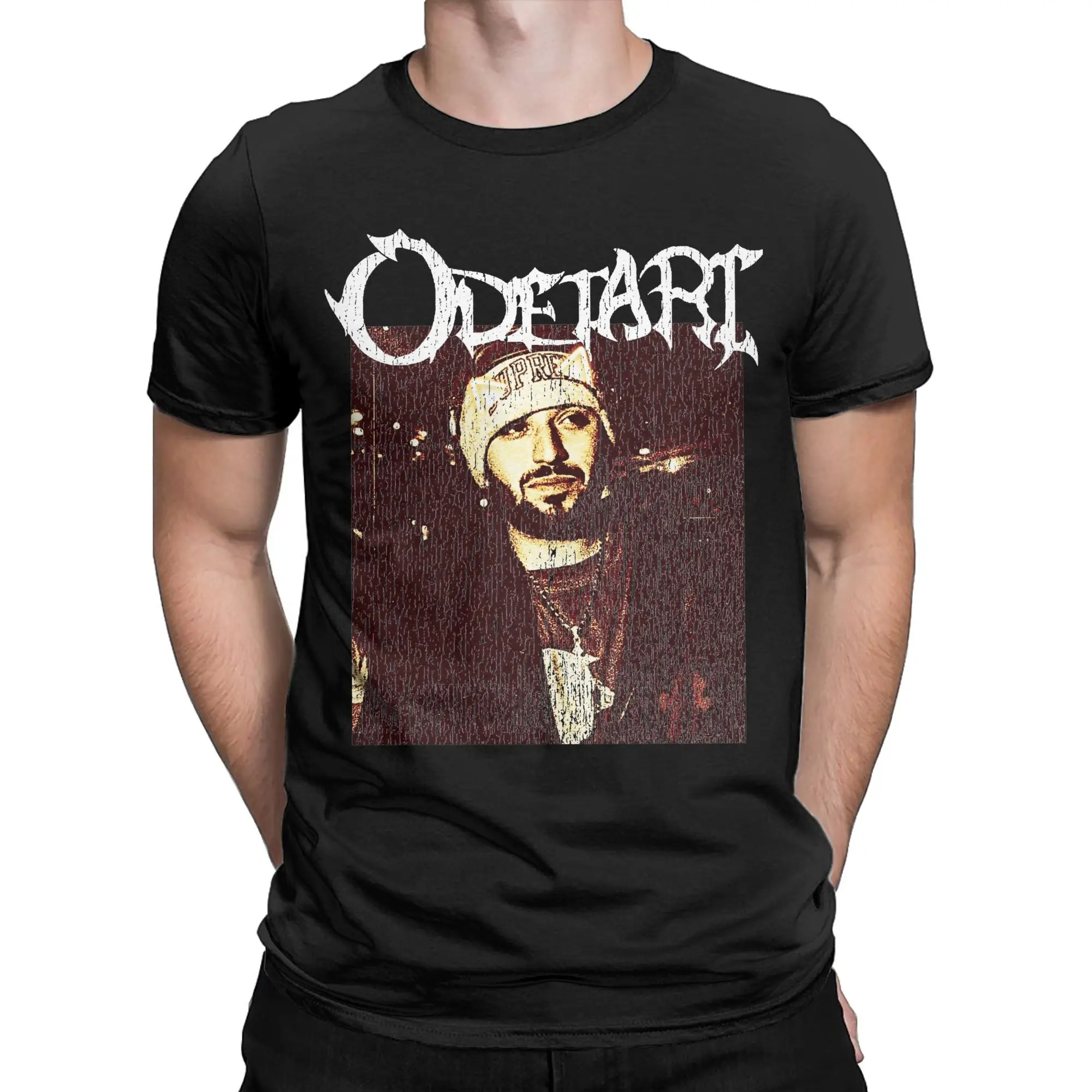 Fashion Vintage Grunge Style Odetari T-Shirt for Men Round Neck Cotton T Shirts  Short Sleeve Tees Summer Clothes