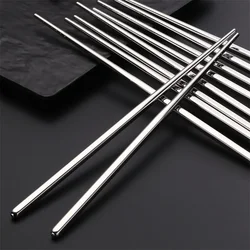 New Stainless Steel Chopsticks Set Chinese Metal Non-slip Steel Chopstick Kit Reusable Food Sushi Sticks Kitchen Tools