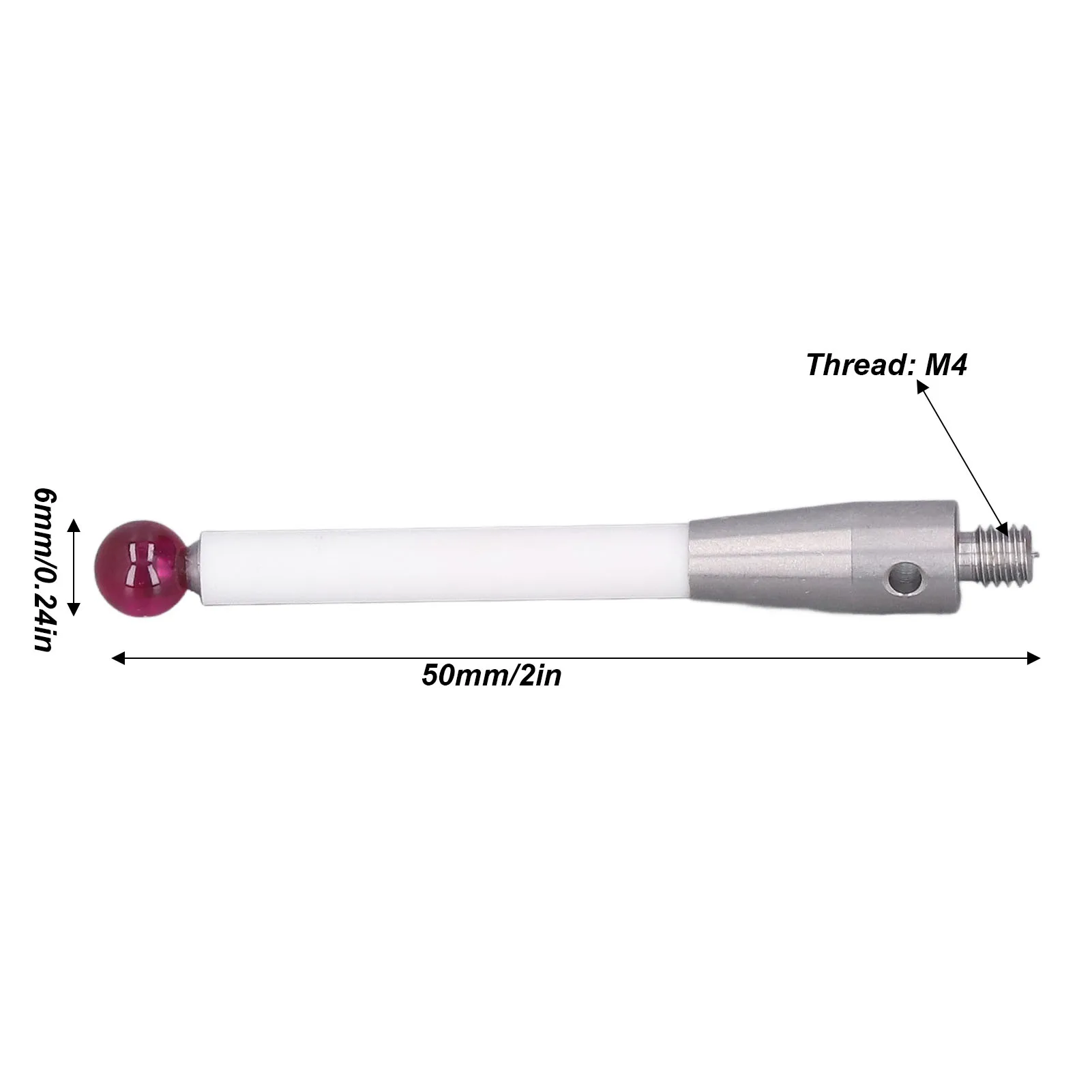 Ceramic Probe Stem CMM Probe  Stainless Steel and Ceramic Stem 6mm Ball CMM Touch Probe Tool with M4 Thread CMM Probe Tool