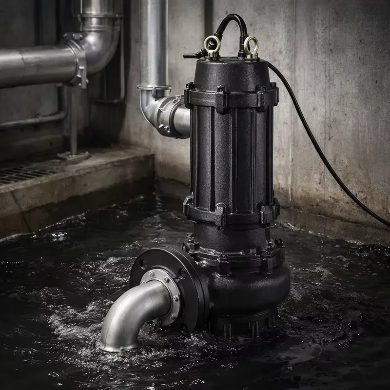 10Hp 11Kw Three Phase Centrifugal Sealed Submersible Sewage Pump with Cast Iron Body Stainless Steel Impeller for Industrial