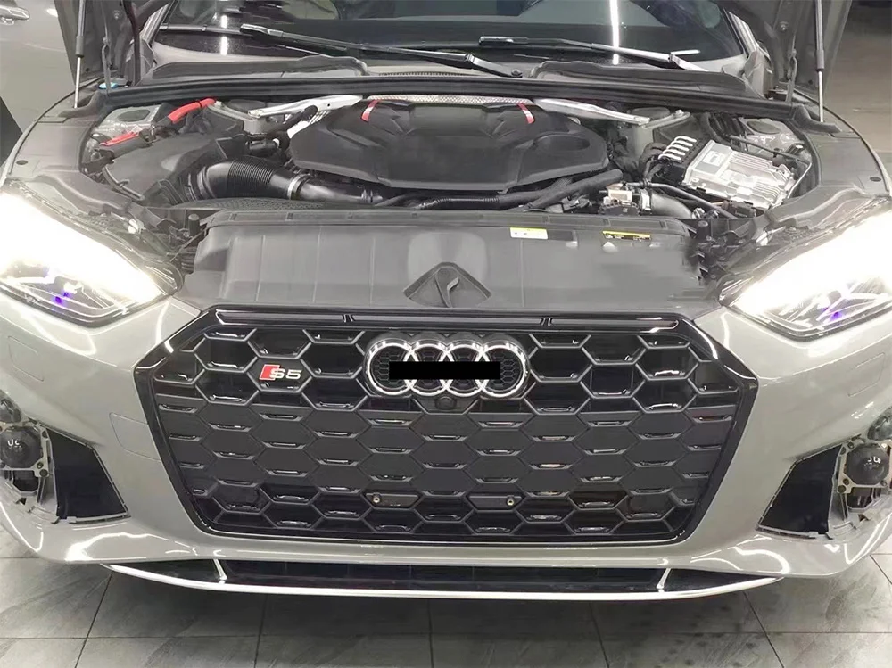 For new A5 change 1:1 S5 grille matte black ABS material B10 S5 front face high sport grille nice fit by air