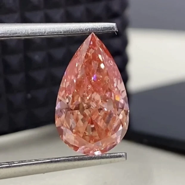 No-certificate 1.446CT VS Clarity Pink Color Pear Shape Lab Grown Diamond HPHT  Wholesale Intense Pink  without Certificate