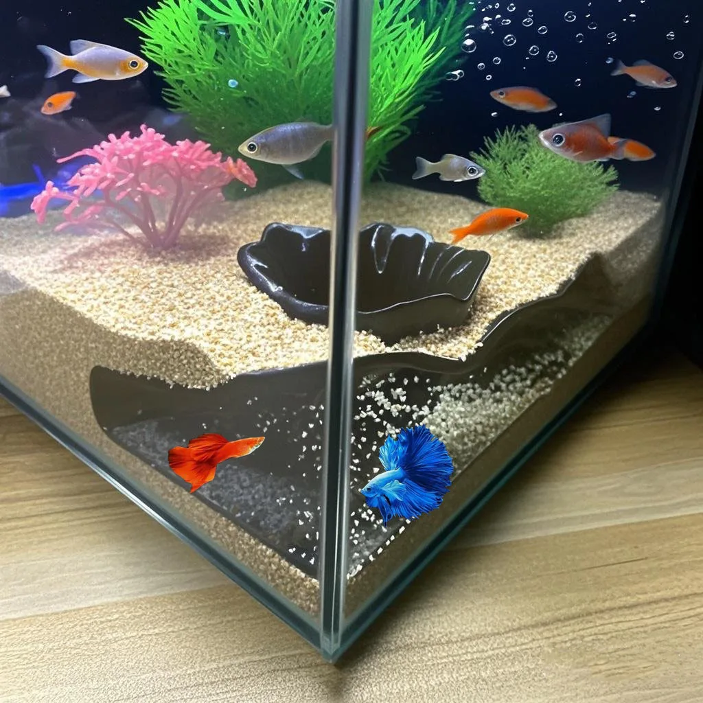 

Classic PVC Aquarium cave Hideout for Small Fish and Shrimp - Decorative Leisure Cave for Aquatic Pets, Hideaway Shelter
