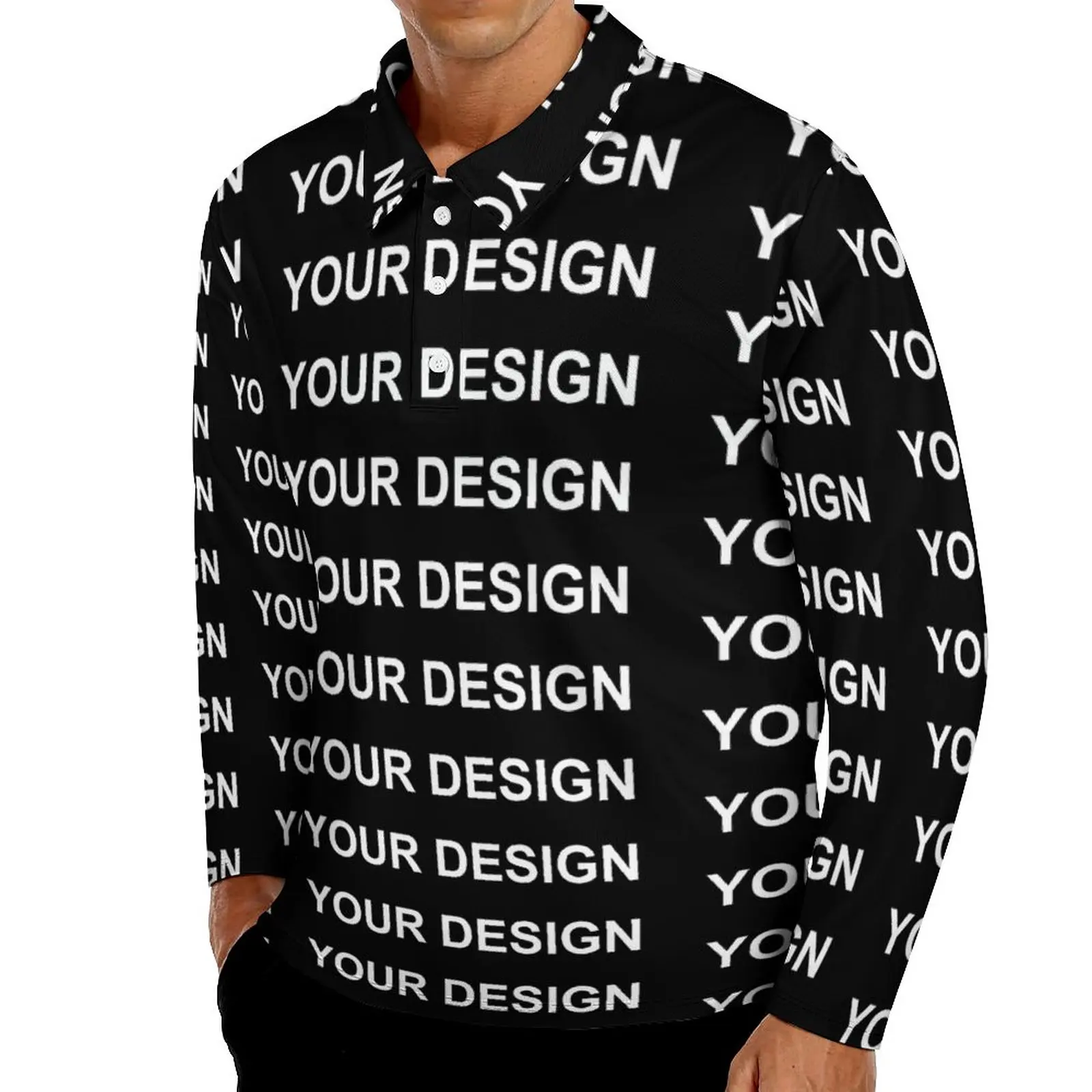 Add Design Customized Polo Shirt Autumn Custom Made Your Image Casual Shirt Long Sleeve Stylish Graphic Oversized T-Shirts