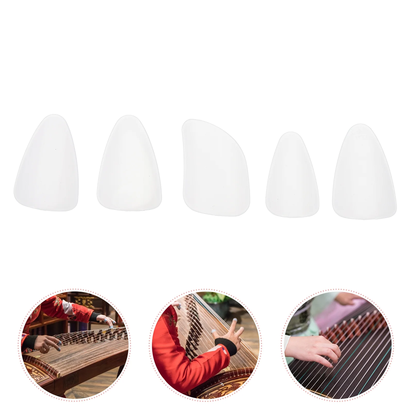 

5 Pcs Pipa Nails Finger Picks White Instrument Guirat Musical Ukulele Child