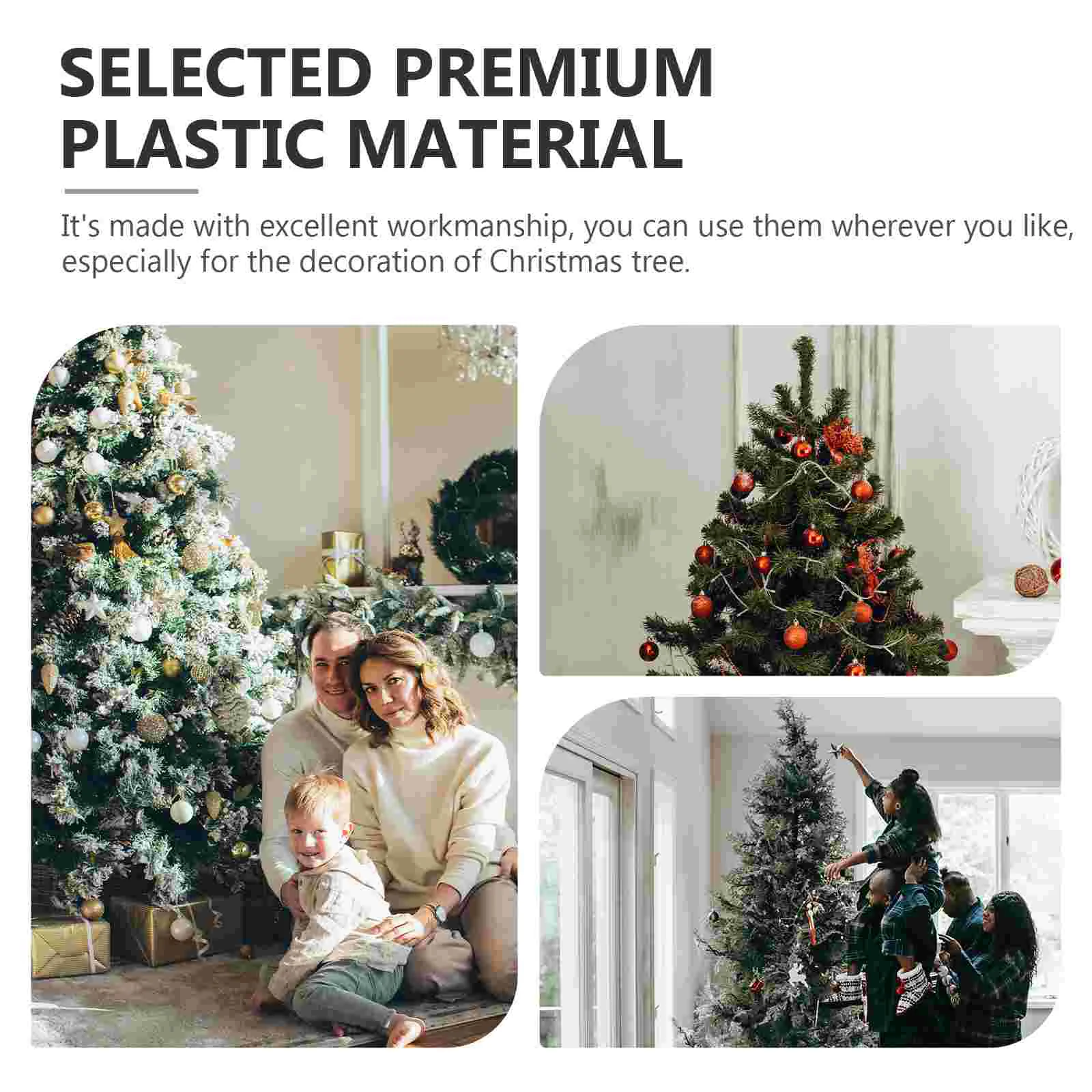 60 ชิ้นตกแต่งต้นคริสต์มาสหัวหอมผงน้ําแข็งหิมะเข็มเครื่องประดับ Xmas Decors จี้จี้ Golden