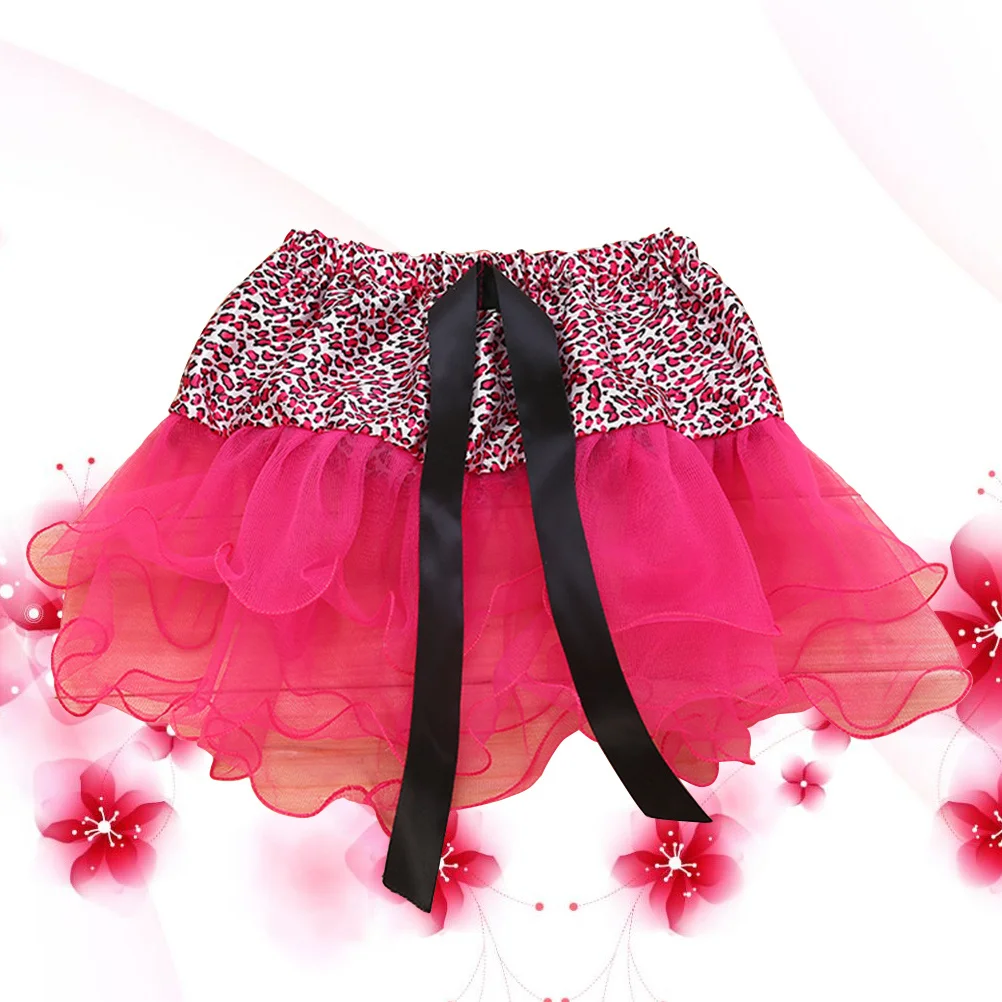 Leopard 3 Layer Ballet Tutu Skirt Rose Red for Kids Ballet Dance Dress Up Costume Party Skirts Kids Tutu Skirt