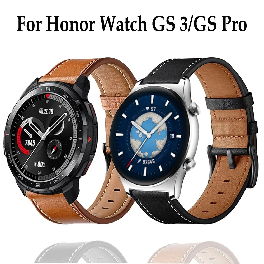 Honor Watch用レザービジネスストラップ,2個,46mm,22mm