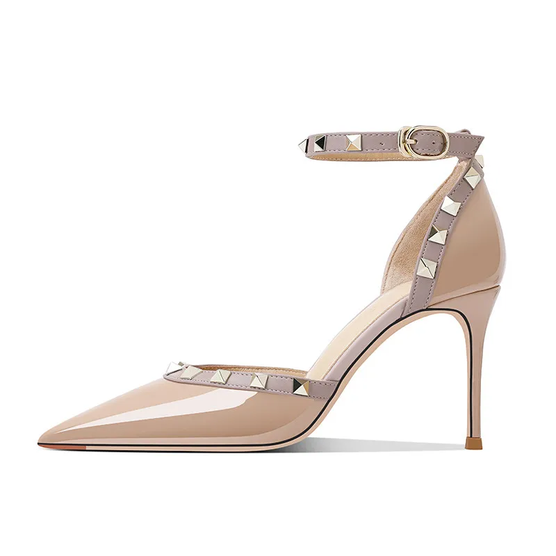 Hot Selling Patent Leather White Buckle High Heels Fashion Professional Office Women S Shoes With Modern Design On Promotion