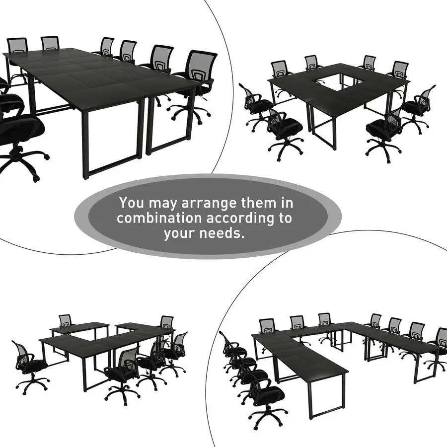 6FT Conference Table, 71 L x 32 W x 30 H Long Rectangle Meeting Table, Modern Seminar Table with Super Sturdy Metal Frame for Of