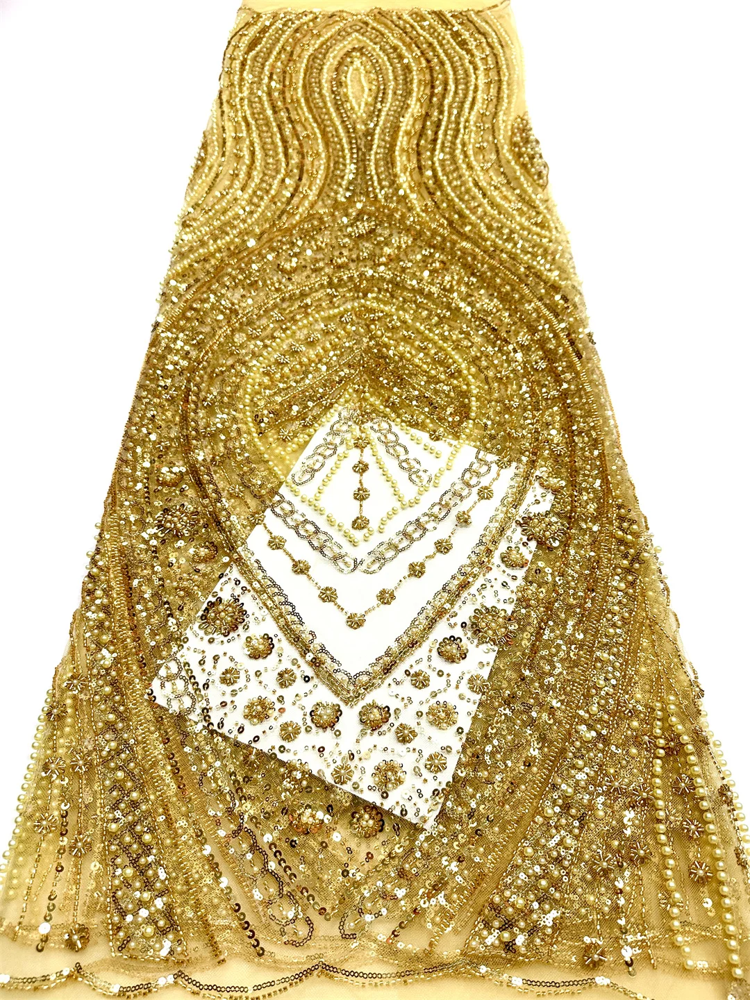 قماش دانتيل فرنسي أفريقي مع خرز يدوي الصنع 2025 ترتر عالي الجودة مطرز قماش دانتيل شبكي تول أفريقي فستان نيجيري #1