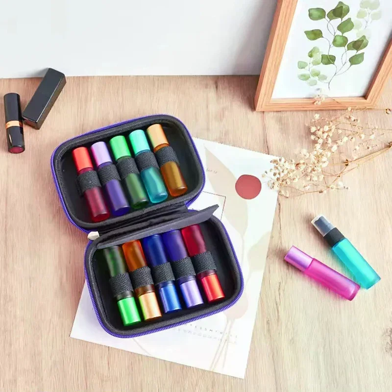 10 Slots Of 10ML-15ML Universal Essential Oil Storage Bag Aroma Oil Bottle Organizer Travel Carrying EVA Box Makeup Case