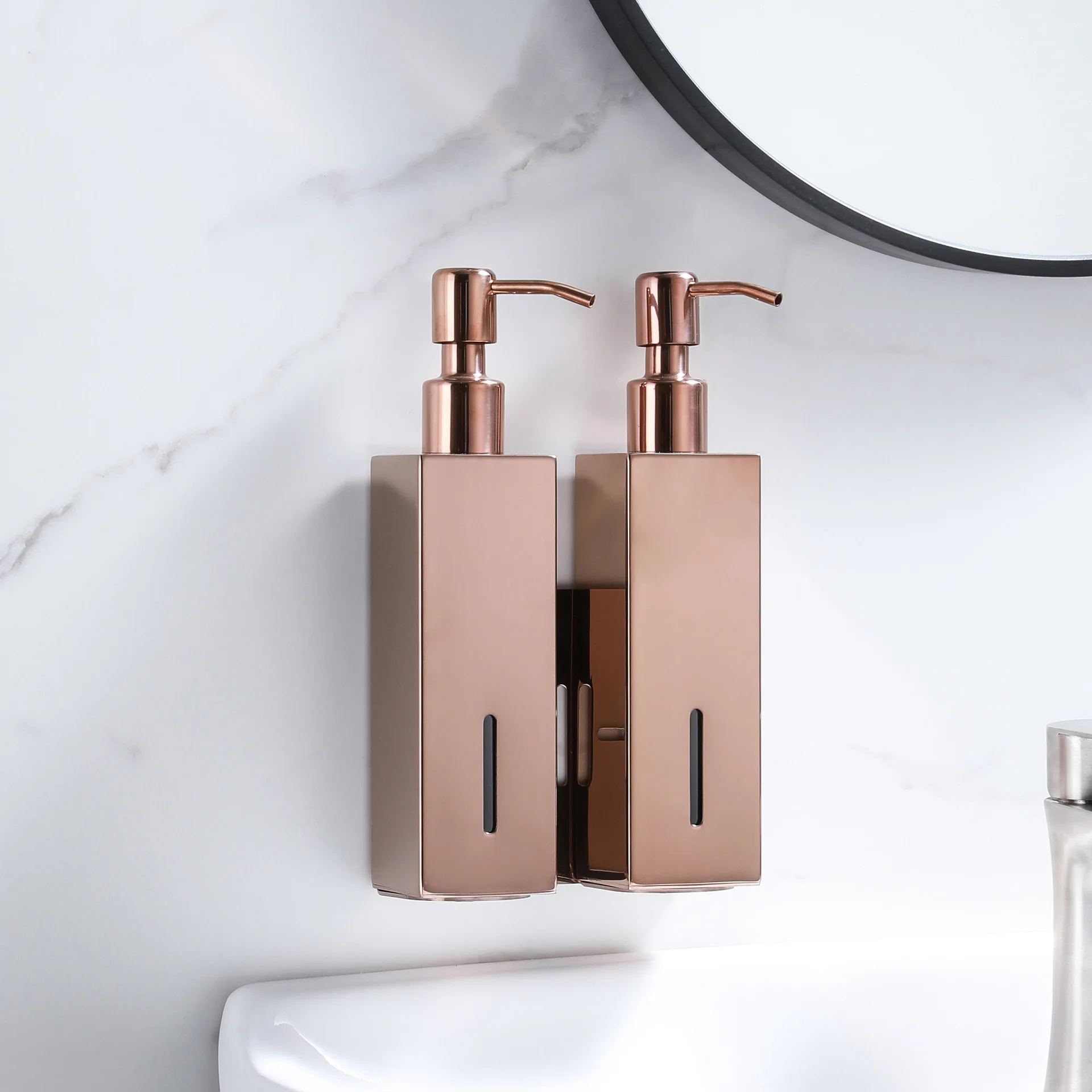 304 Stainless Steel, Wall-mounted Soap Dispenser, Shampoo, Shower Gel, Hotel Bathroom Dispenser, Hand Sanitizer Container