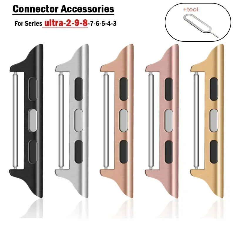 Connettore per cinturino Apple Watch Series10 9 8 7 6 5 4 3 SE 44mm 40mm 38-42mm 41mm 45mm Adattatore in acciaio inossidabile iwatch Ultra 2 49mm