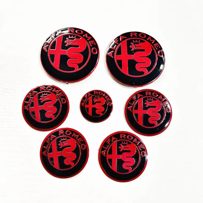 

7 шт. 74 мм, 40 мм, 56 мм значки на руль, эмблемы на капот для Alfa Romeo Giulia, Stelvio, Mito, Tonale, Brera, Disco, Vola