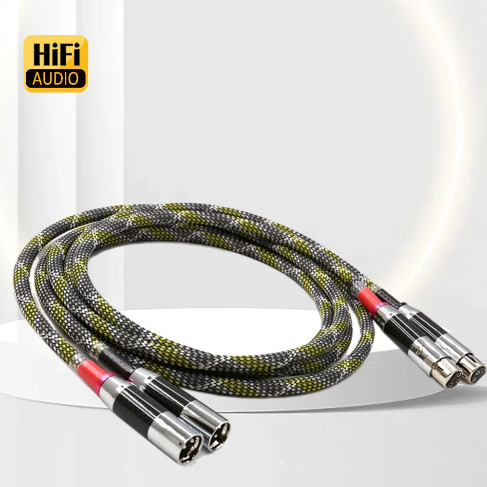 

XLR Cable Microphone Cord 3 pin Silver Plated Balance Audio Cable With Carbon Fiber lockable XLR Connector Plug
