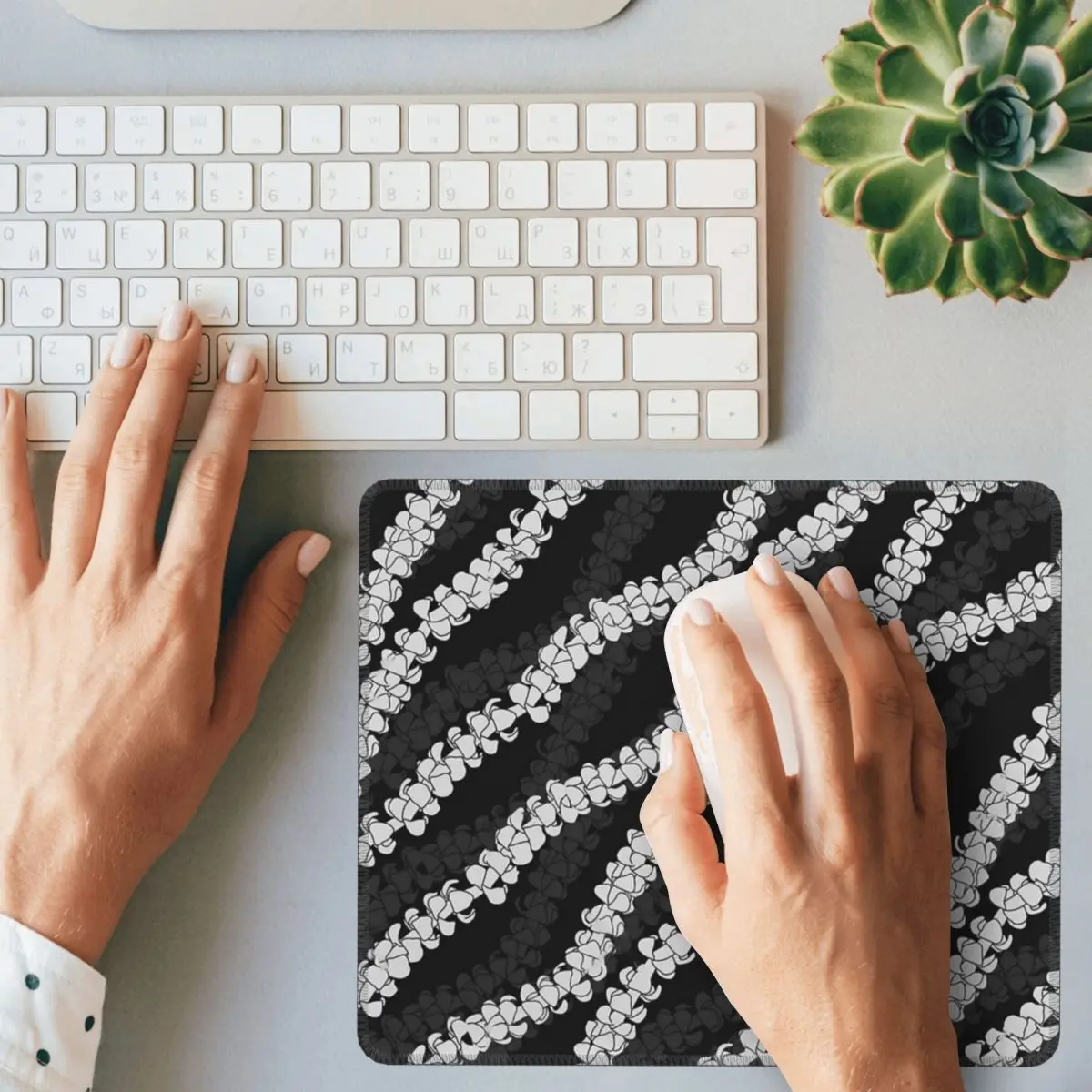 Puakenikeni Single Leis On бирюзовый коврик для мыши, компьютерная клавиатура, коврик для мыши, игровой коврик для ПК, офисные аксессуары, настольные коврики