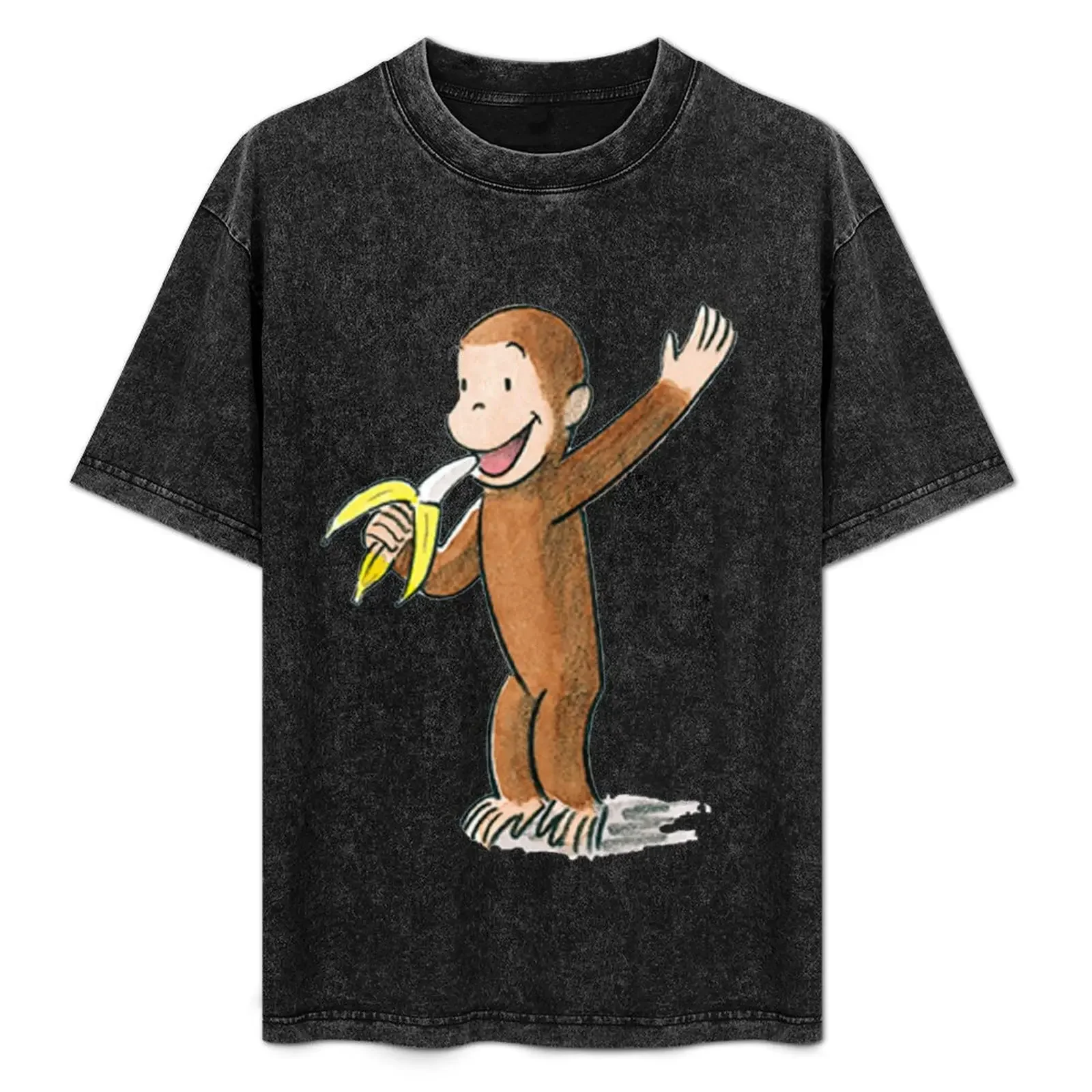 

Curious George eating a banana T-Shirt summer clothes oversize t-shirts man vintage mens fashion