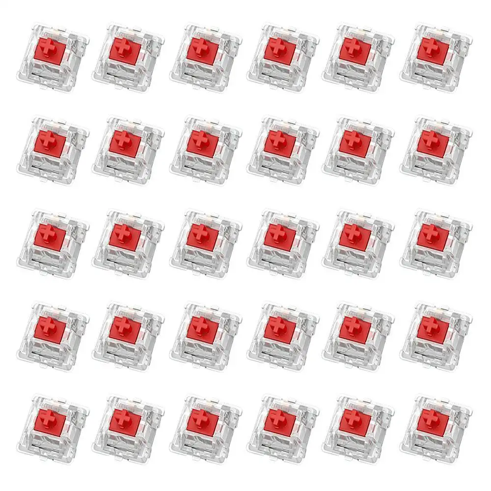 30 Stück Tastaturschalter Tastatur Clicker Schlüssel Ersatz 2 Metallstift Taktiler Schalter für mechanische Tastatur