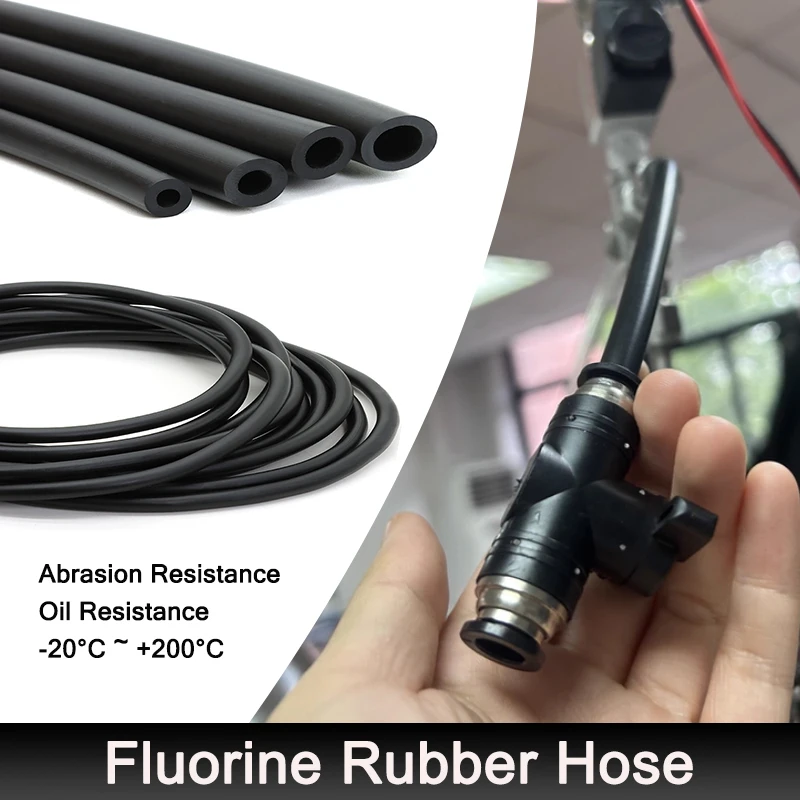 

Soft Fluorine Rubber Hose ID 2 3 4 5 6 7 8 10 12 14 16 18 19 25mm 200degree Acid Alkali Corrosion Oil Resistant FKM Viton Tube