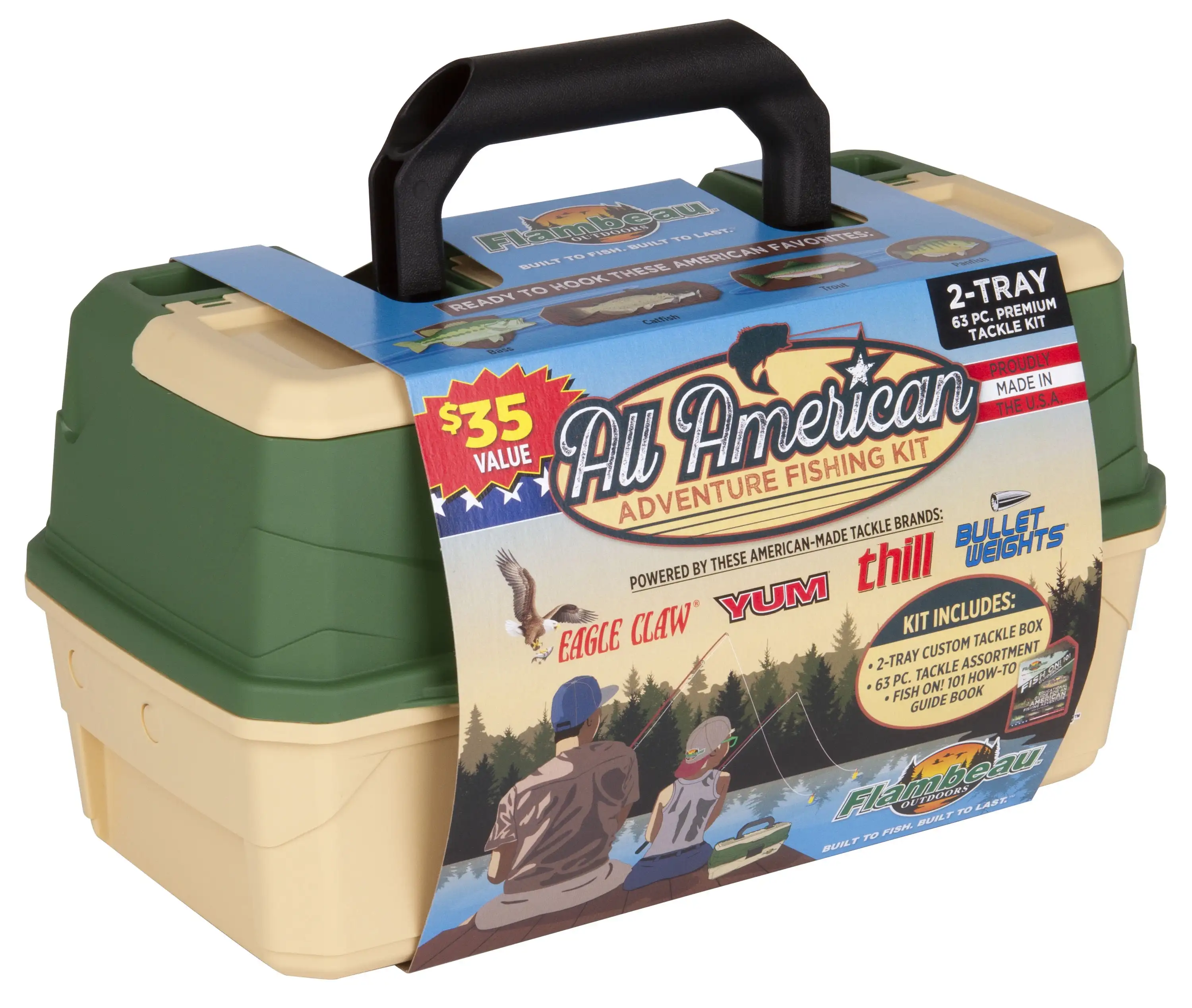 Outdoors Fishing Tackle Box and Bait Storage Kit Two Tray