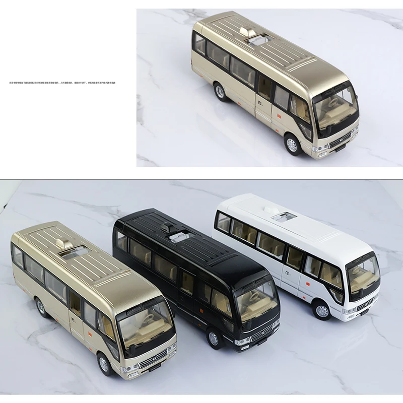 1/24 Classic Car Coaster Bus Diecast Modello di veicolo modelli giocattolo Display-worthy Da collezione Suono Luce hot wheels mini Regali per bambini