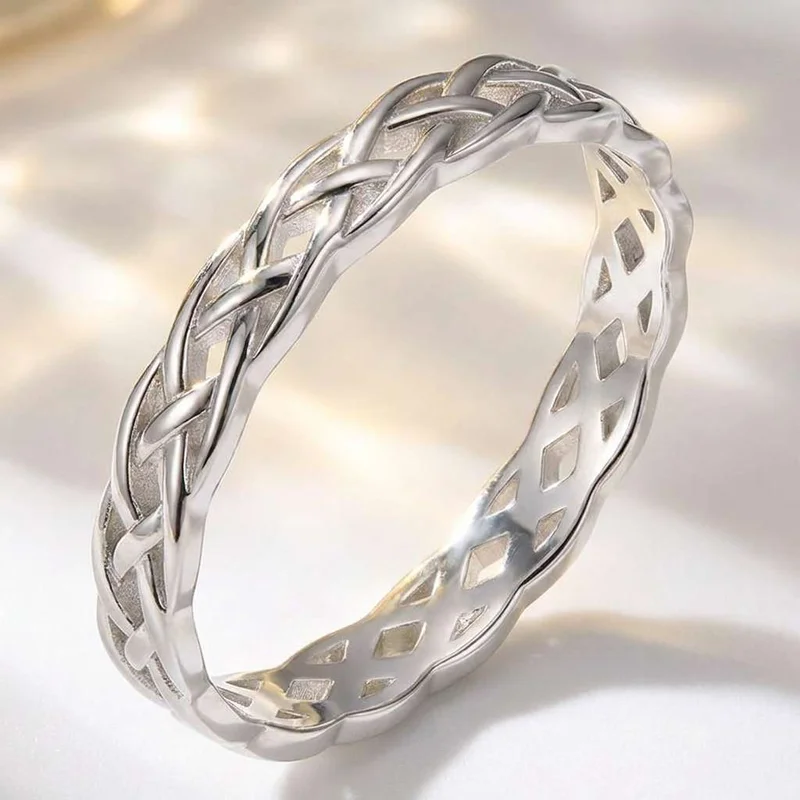 925 Sterling Silver Twist Design Simple Stylish Rings for Women Versatile Fashion Accessories Engagement Daily Wear Jewelry Gift