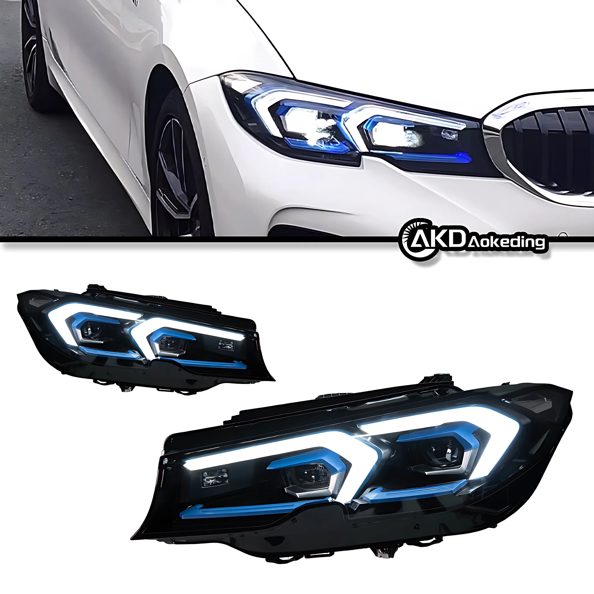 Auto Parts For BMW G20 LED Headlights 2020-2022 G28 330Li Daytime Lights Low Beam High Beam Dual Projector Car Lights Modified