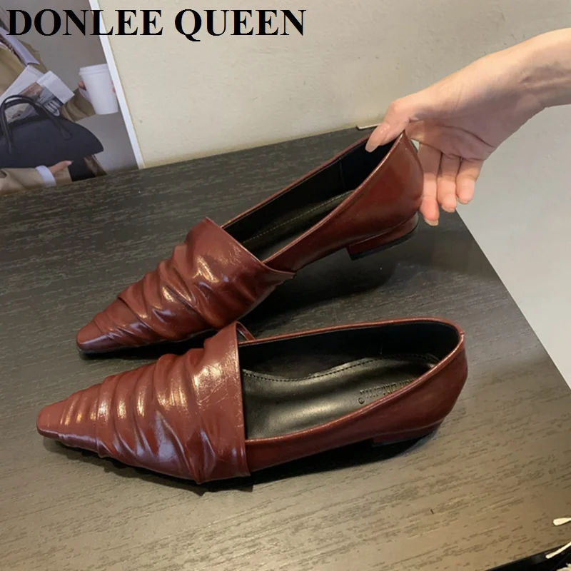 Female Pointed Toe Women Flats Shoes 2023 New Arrival Ballet Flat Heel Party Dress Shoes Casual Loafer Sliver Ballerina Moccasin