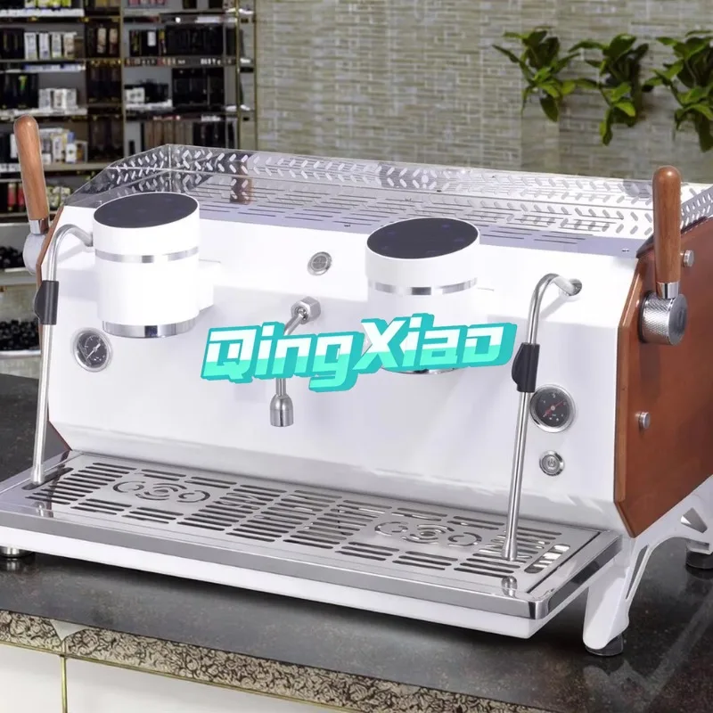 Commercial Double Head Double Boiler Semi Automatic Coffee Maker New Pump Stainless Steel For Office Coffee Shop Bar Use Durable