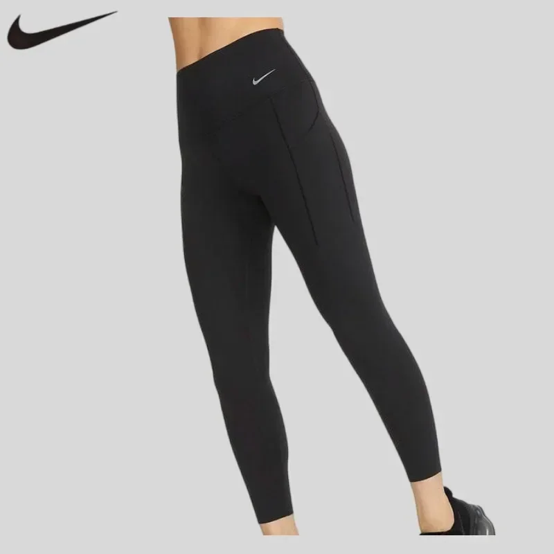 Nike Women New Tight Sports Nine-point Pants High Waist Stretch Breathable Yoga Gym Fitness Leggings DQ5898-010