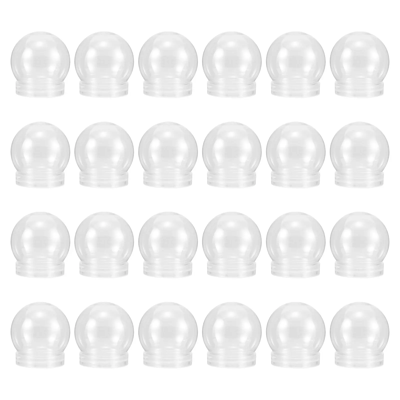 

24Pcs Clear Plastic Snow Globes DIY Fillable Water Globe Screw-Off Caps Versatile Crafting Options Christmas Decoration