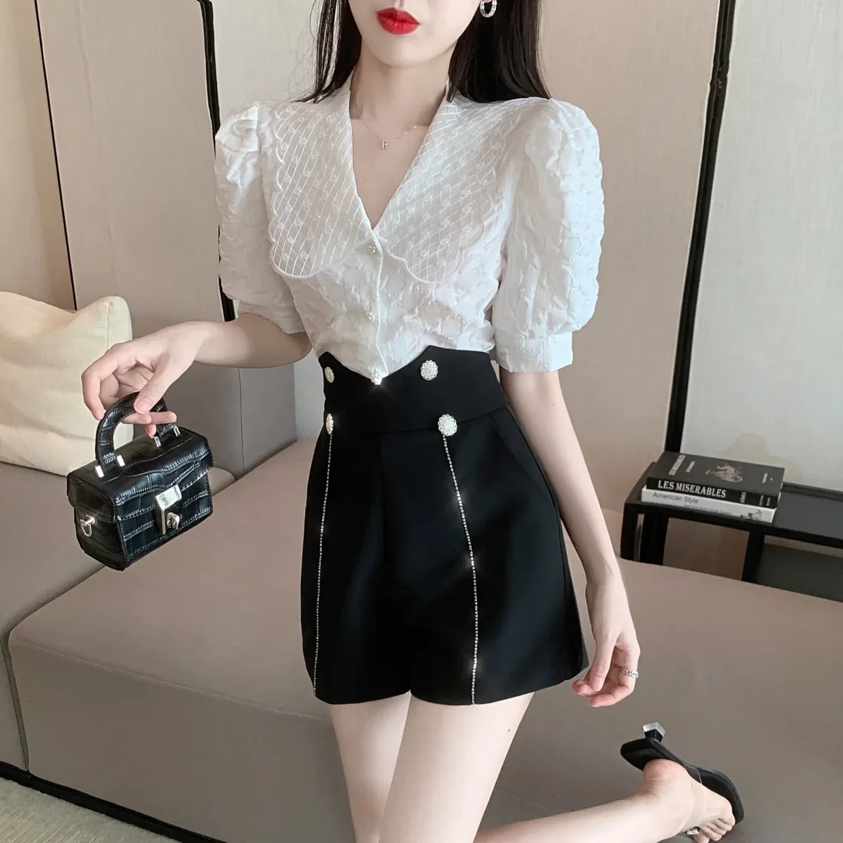 Short Sets For Women 2 Pieces Chic And Elegant Summer Woman Shorts Formal Ensembles Cheap Korean Style Offers Full Classic Kit