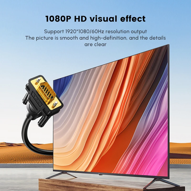 UGREEN DVI-D 24+1 to VGA ケーブル オス-オス デジタルビデオケーブル 金メッキ フェライト付きケーブル