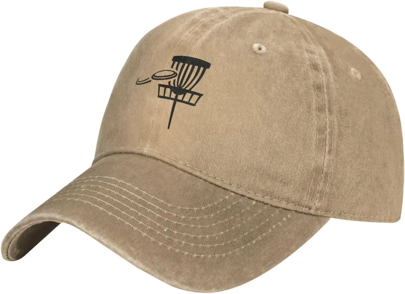 Disc Golf Basket with-Flying-Disk Vintage Baseball Cap Mens/Womens Adjustable Trucker Hats